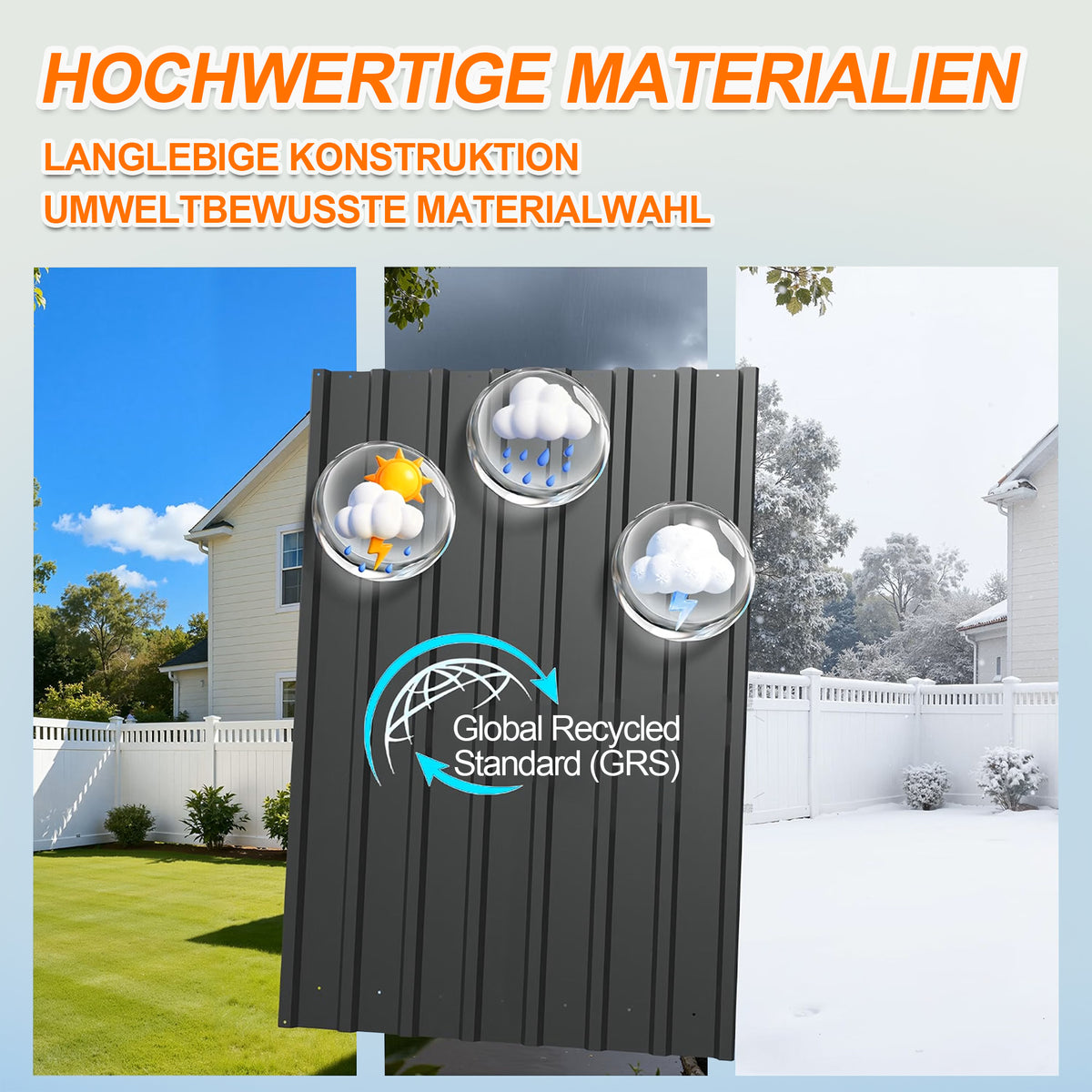Patioslife Metallgerätehaus mit Satteldach aus verzinktem Stahlblech – wetterfester Geräteschuppen für Gartengeräte