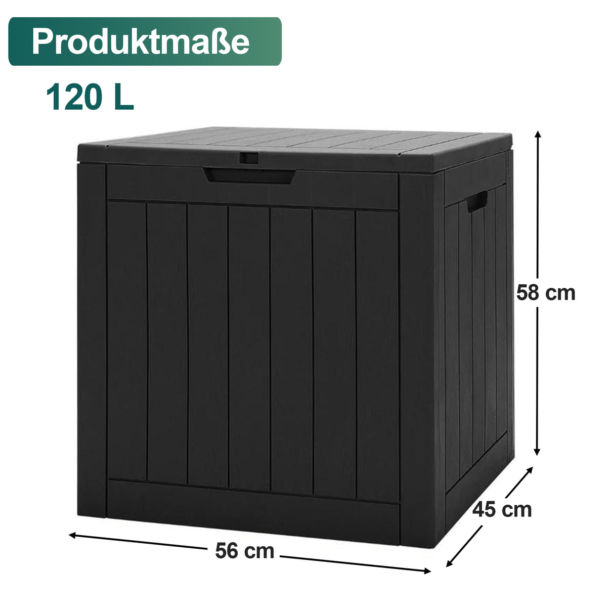 Kunstharz-Aufbewahrungsbox – groß, wetterfest, UV-beständig und abschließbar, für Polster, Gartengeräte und Poolzubehör