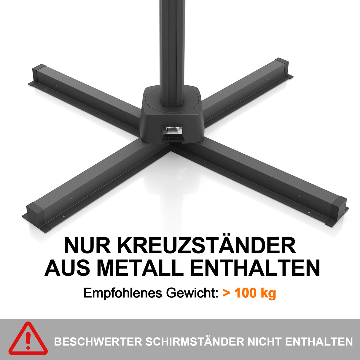 Patioslife Aegis Pro Ampelschirm – rechteckig, mit integrierter LED-Beleuchtung, Metall-Kreuzfuß & verstärktem Aluminiumgestell