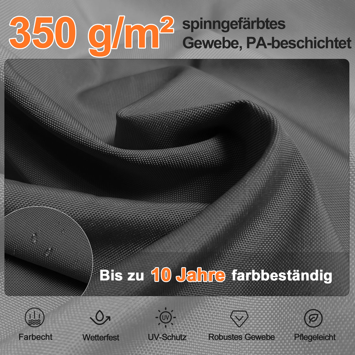 Patioslife Aegis Signature Drehbarer Ampelschirm mit verstellbarem Neigungswinkel | Großer Sonnenschirm für Garten, Terrasse & Poolbereich | Inkl. Premium-Schutzhülle