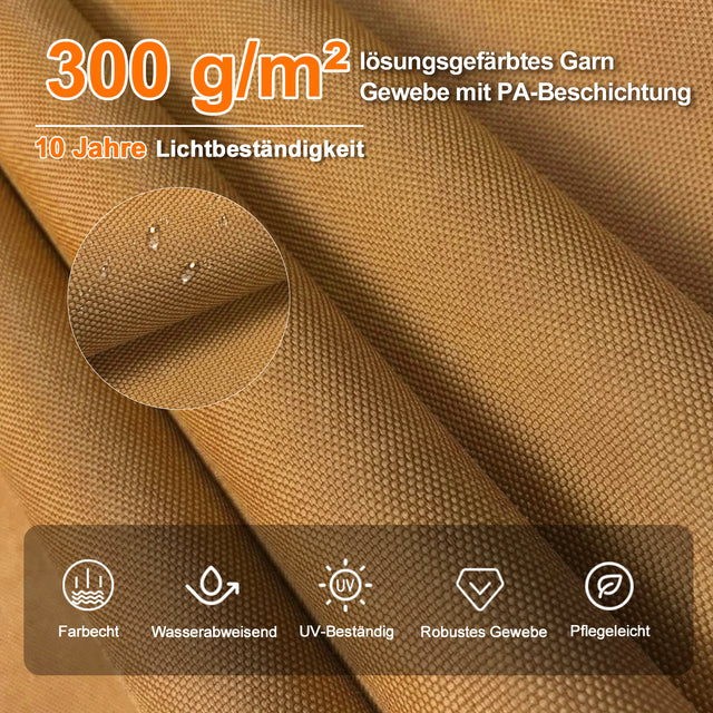 Patioslife Aegis Premium Ampelschirm mit integrierter LED-Beleuchtung, Fiberglasstreben, pulverbeschichtetem Aluminiumgestell und Schutzhülle