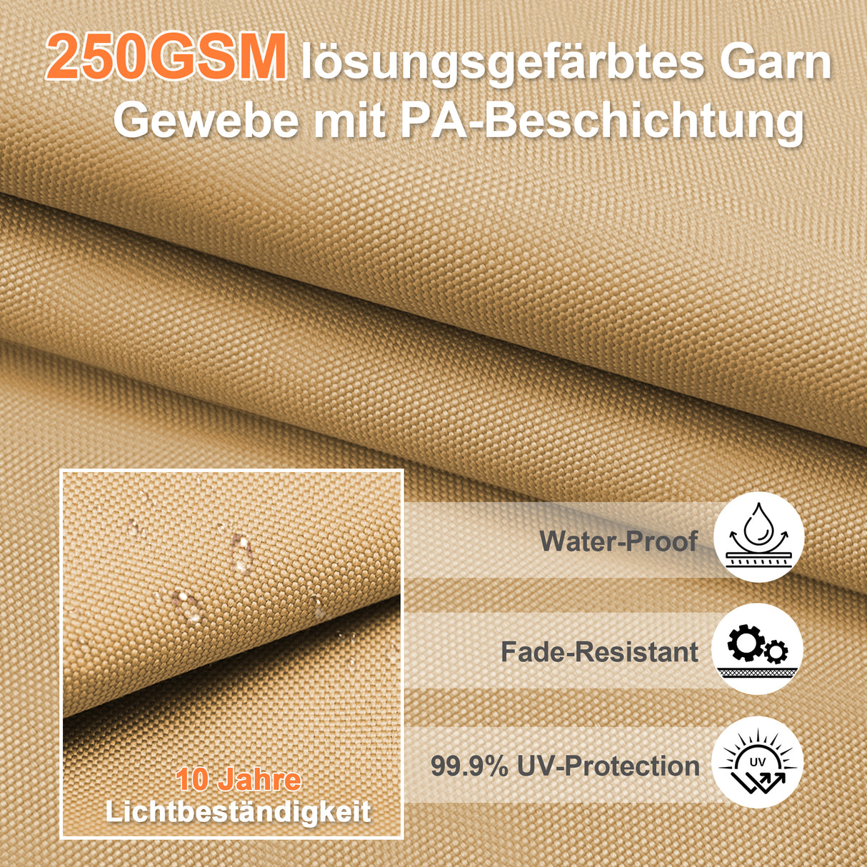 Patioslife Aegis Pro Ampelschirm mit LED-Beleuchtung – verstärkte, pulverbeschichtete Aluminiumkonstruktion für Garten und Terrasse