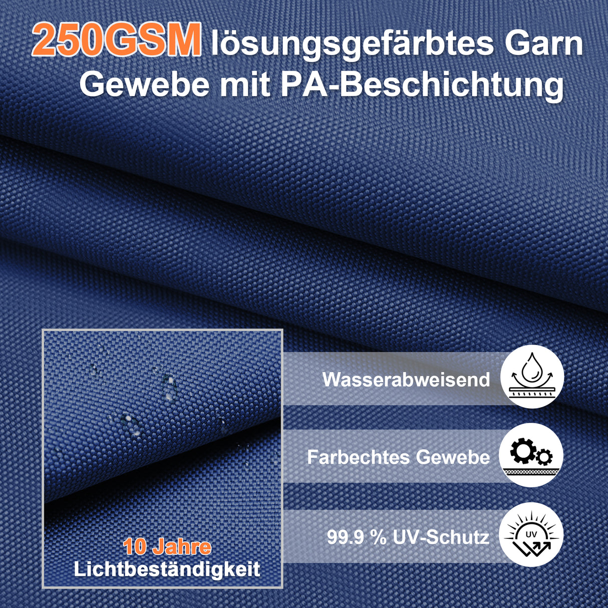 Patioslife Aegis Pro Ampelschirm mit LED-Beleuchtung – verstärkte, pulverbeschichtete Aluminiumkonstruktion für Garten und Terrasse