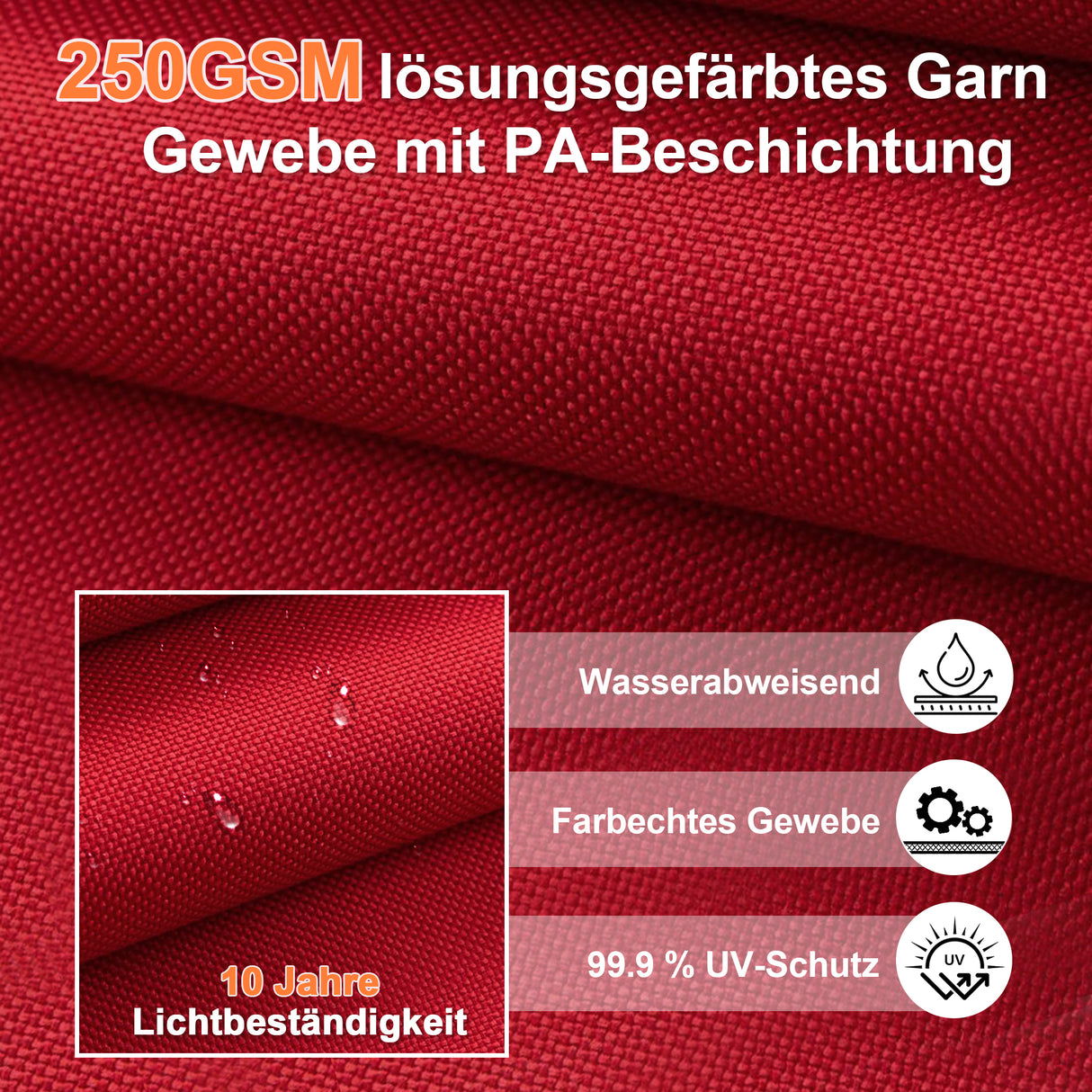 Patioslife Aegis Pro Ampelschirm mit LED-Beleuchtung – verstärkte, pulverbeschichtete Aluminiumkonstruktion für Garten und Terrasse