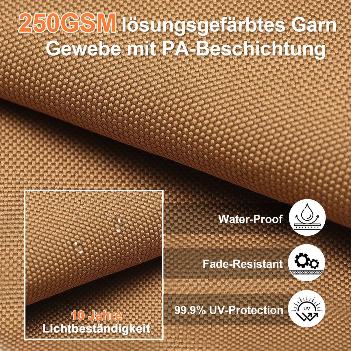 Patioslife Aegis Pro Ampelschirm mit LED-Beleuchtung – verstärkte, pulverbeschichtete Aluminiumkonstruktion für Garten und Terrasse