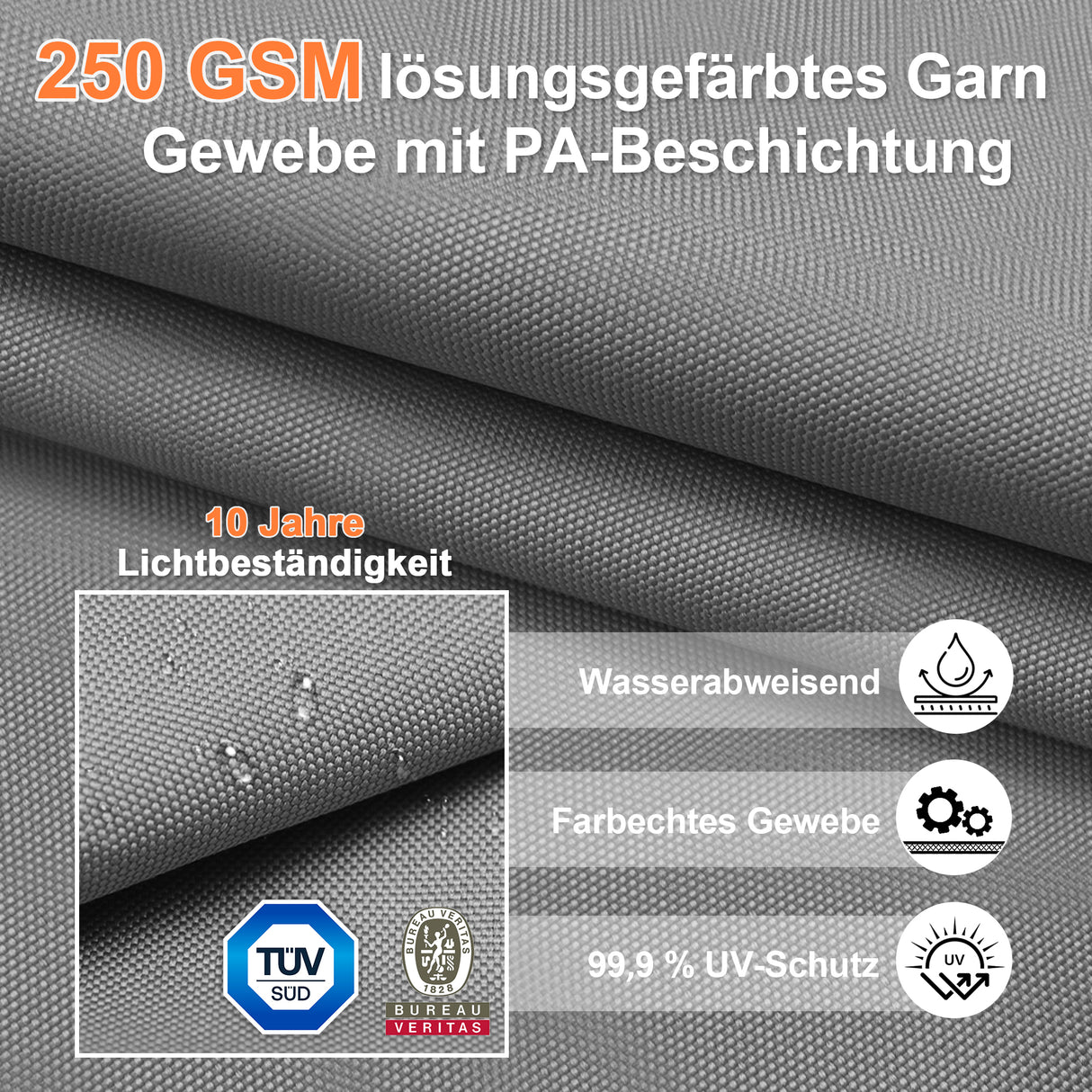 Patioslife Aegis Pro Ampelschirm -moderner Sonnenschirm mit Kreuzfuß und verstärktem Aluminiumgestell für Garten und Terrasse.