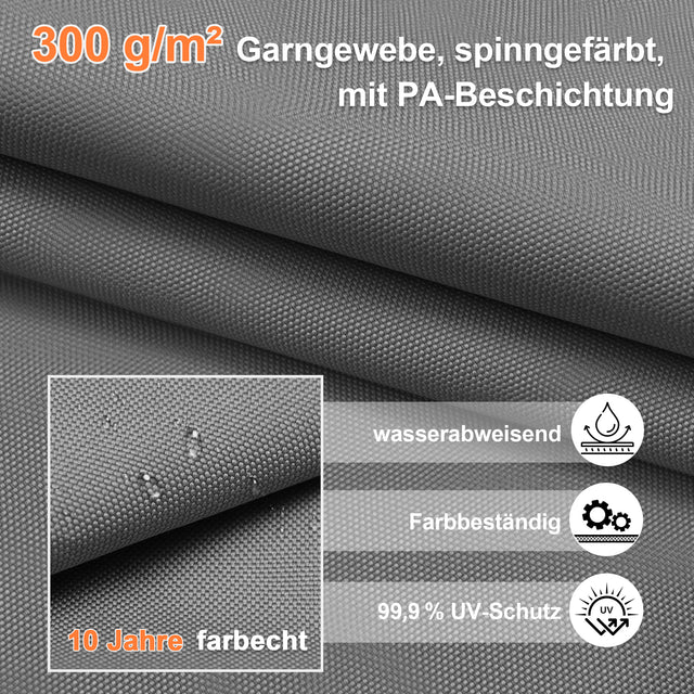 Patioslife Aegis – Motorisierter Doppeldach-Sonnenschirm mit Fernbedienung, UPF 50+, Solar-LED-Beleuchtung und sturmfestem Gestell