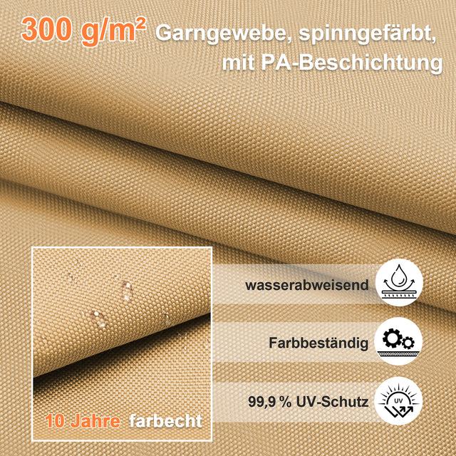 Patioslife Aegis – Motorisierter Doppeldach-Sonnenschirm mit Fernbedienung, UPF 50+, Solar-LED-Beleuchtung und sturmfestem Gestell