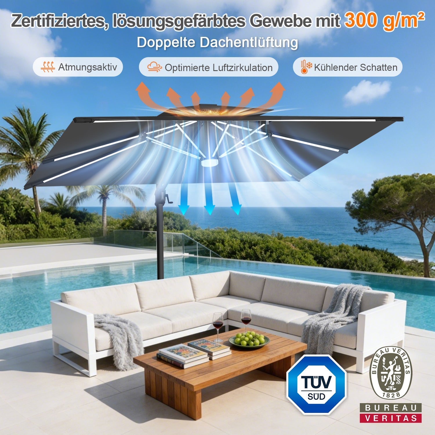 Warum Patioslife-Schirme mit TUV- und Bureau Veritas-Zertifikaten die beste Wahl für Ihr Zuhause sind