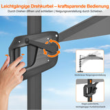 Patioslife Aegis Pro Ampelschirm mit LED-Beleuchtung – verstärkte, pulverbeschichtete Aluminiumkonstruktion für Garten und Terrasse