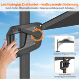 Patioslife Aegis Pro Ampelschirm mit LED-Beleuchtung – verstärkte, pulverbeschichtete Aluminiumkonstruktion für Garten und Terrasse