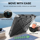 Befüllbarer HDPE-Sonnenschirmständer mit Rollen – Befüllgewicht 115–200 kg, geeignet für Garten, Terrasse und Poolbereich