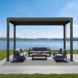 Patioslife Atlantic Aluminium-Lamellenpergola – freistehende Pergola mit verstellbarem Lamellendach