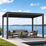Patioslife Atlantic Aluminium-Lamellenpergola – freistehende Pergola mit verstellbarem Lamellendach