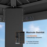 Patioslife Aluminium-Carport mit Stahldach – Wetterfester Fahrzeug-Unterstand für Auto, Motorrad & Wohnmobil