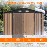 Patioslife Metallgerätehaus mit Satteldach aus verzinktem Stahlblech – wetterfester Geräteschuppen für Gartengeräte