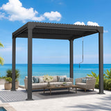 Patioslife Atlantic Aluminium-Lamellenpergola – freistehende Pergola mit verstellbarem Lamellendach