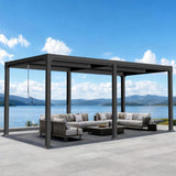 Patioslife Atlantic Aluminium-Lamellenpergola – freistehende Pergola mit verstellbarem Lamellendach