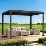 Patioslife Atlantic Aluminium-Lamellenpergola – freistehende Pergola mit verstellbarem Lamellendach