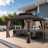 Patioslife Haven Gartenpavillon – Outdoor-Lounge mit Doppelbelüftung & Sichtschutzvorhängen – Eleganz & Komfort