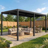 Patioslife Atlantic Aluminium-Lamellenpergola – freistehende Pergola mit verstellbarem Lamellendach