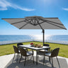 Patioslife Aegis Pro Ampelschirm -moderner Sonnenschirm mit Kreuzfuß und verstärktem Aluminiumgestell für Garten und Terrasse.