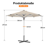 Patioslife Sonnenschirm – quadratisch & rund | Robuster Aluminiummast, doppelt belüftetes Schirmdach | 2,7 m, 3 m & 3,35 m