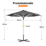 Patioslife Sonnenschirm – quadratisch & rund | Robuster Aluminiummast, doppelt belüftetes Schirmdach | 2,7 m, 3 m & 3,35 m