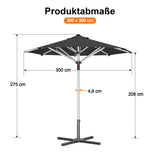 Patioslife Sonnenschirm – quadratisch & rund | Robuster Aluminiummast, doppelt belüftetes Schirmdach | 2,7 m, 3 m & 3,35 m