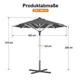 Patioslife Sonnenschirm – quadratisch & rund | Robuster Aluminiummast, doppelt belüftetes Schirmdach | 2,7 m, 3 m & 3,35 m