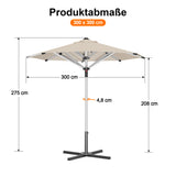 Patioslife Sonnenschirm – quadratisch & rund | Robuster Aluminiummast, doppelt belüftetes Schirmdach | 2,7 m, 3 m & 3,35 m