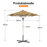 Patioslife Sonnenschirm – quadratisch & rund | Robuster Aluminiummast, doppelt belüftetes Schirmdach | 2,7 m, 3 m & 3,35 m