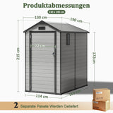 Patioslife YardVault Gerätehaus aus wetterfestem Kunstharz – mit Boden, Schloss und Fenster