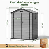 Patioslife YardVault Gerätehaus aus wetterfestem Kunstharz – mit Boden, Schloss und Fenster