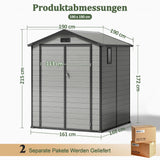 Patioslife YardVault Gerätehaus aus wetterfestem Kunstharz – mit Boden, Schloss und Fenster