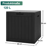 Kunstharz-Aufbewahrungsbox – groß, wetterfest, UV-beständig und abschließbar, für Polster, Gartengeräte und Poolzubehör