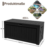 Kunstharz-Aufbewahrungsbox – groß, wetterfest, UV-beständig und abschließbar, für Polster, Gartengeräte und Poolzubehör