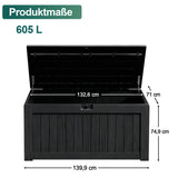Kunstharz-Aufbewahrungsbox – groß, wetterfest, UV-beständig und abschließbar, für Polster, Gartengeräte und Poolzubehör