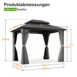 Patioslife Haven Pavillon – Wetterfest, Aluminium & Hartdach mit integriertem Rinnensystem – Robust bei Regen & Wind