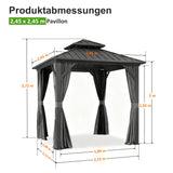 Patioslife Haven Pergola – Aluminium, Doppelbelüftung & Entwässerung – Elegantes Design mit Vorhängen für Terrasse