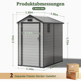 Patioslife YardVault Gerätehaus aus wetterfestem Kunstharz – mit Boden, Schloss und Fenster