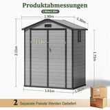 Patioslife YardVault Gerätehaus aus wetterfestem Kunstharz – mit Boden, Schloss und Fenster