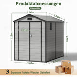 Patioslife YardVault Gerätehaus aus wetterfestem Kunstharz – mit Boden, Schloss und Fenster