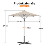 Patioslife Sonnenschirm – quadratisch & rund | Robuster Aluminiummast, doppelt belüftetes Schirmdach | 2,7 m, 3 m & 3,35 m