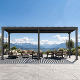 Patioslife Atlantic Aluminium-Lamellenpergola – freistehende Pergola mit verstellbarem Lamellendach