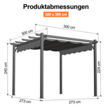 Patioslife Atlantic Pergola mit verstellbarem Sonnendach – Robuste Terrassenüberdachung für Garten und Terrasse