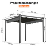 Patioslife Atlantic Pergola mit verstellbarem Sonnendach – Robuste Terrassenüberdachung für Garten und Terrasse