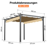 Patioslife Atlantic Pergola mit verstellbarem Sonnendach – Robuste Terrassenüberdachung für Garten und Terrasse