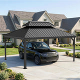 Patioslife Aluminium-Carport mit Stahldach – Wetterfester Fahrzeug-Unterstand für Auto, Motorrad & Wohnmobil