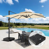 Patioslife Aegis Pro Ampelschirm -moderner Sonnenschirm mit Kreuzfuß und verstärktem Aluminiumgestell für Garten und Terrasse.